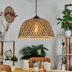 Luminaires Scandinaves-hofstein Suspension Barayn Écru, Noir, 1 lumière
