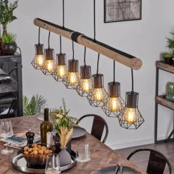 Luminaires Scandinaves-hofstein Suspension Bardhaman Écru, Noir, 8 lumières