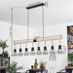 Luminaires Scandinaves-hofstein Suspension Bardhaman Écru, Noir, 8 lumières