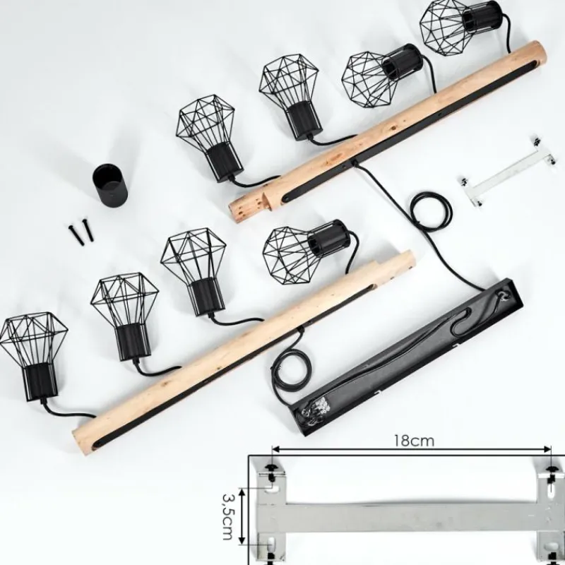 Luminaires Scandinaves-hofstein Suspension Bardhaman Écru, Noir, 8 lumières