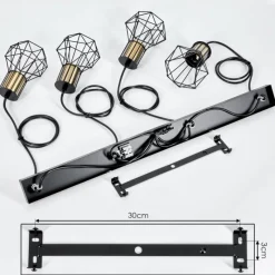 Lampes Industrielles-hofstein Suspension Bardhaman Noir, 4 lumières