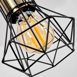 Lampes Industrielles-hofstein Suspension Bardhaman Noir, 4 lumières
