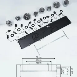 Suspension Verre Fumé-hofstein Suspension Barnegat Noir, 8 lumières