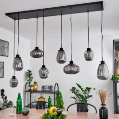 Suspension Verre Fumé-hofstein Suspension Barnegat Noir, 8 lumières