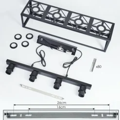 hofstein Suspension Barracon Noir, 4 lumières