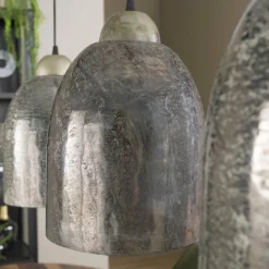 Suspension Verre Fumé-hofstein Suspension Barrancas Argent Oxydé, 3 lumières