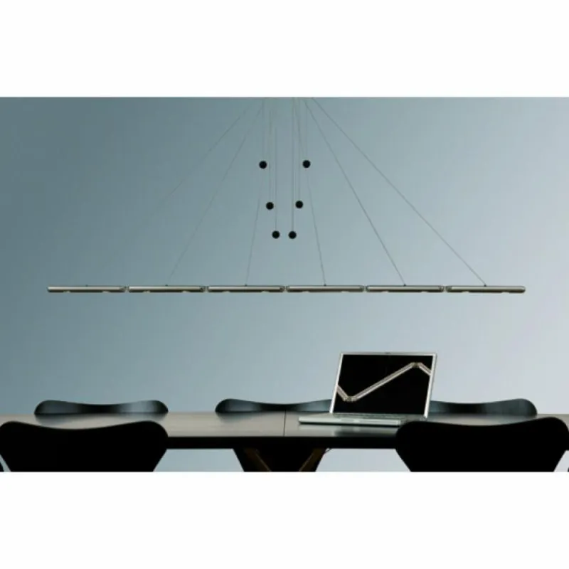 Luminaires Basis Leuchten Suspension Basis-Leuchten GENUA LED Aluminium, 6 lumières* Suspensions