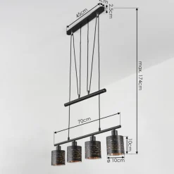 Lampes Dorées-hofstein Suspension Bathinda Noir, 4 lumières