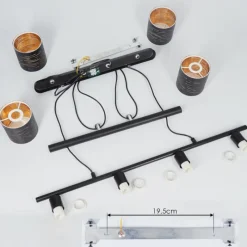 Lampes Dorées-hofstein Suspension Bathinda Noir, 4 lumières