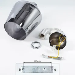 Suspension Verre Fumé-hofstein Suspension Batouna Argenté, 1 lumière