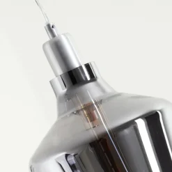 Suspension Verre Fumé-hofstein Suspension Batouna Argenté, 1 lumière