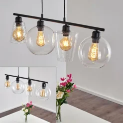 hofstein Suspension Baudette Noir, 4 lumières