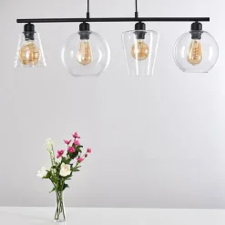 hofstein Suspension Baudette Noir, 4 lumières