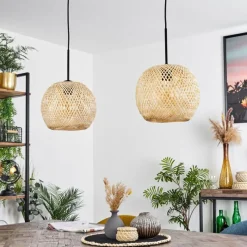 Lampes Vintages & Rétros-hofstein Suspension Bauro Écru, 2 lumières