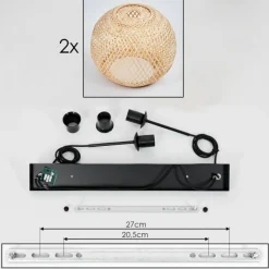 Lampes Vintages & Rétros-hofstein Suspension Bauro Écru, 2 lumières