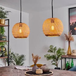 Lampes Vintages & Rétros-hofstein Suspension Bauro Écru, 2 lumières