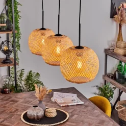 Style Boho-Chic-hofstein Suspension Bauro Écru, 3 lumières