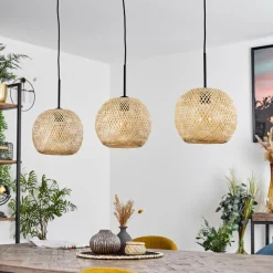 Style Boho-Chic-hofstein Suspension Bauro Écru, 3 lumières