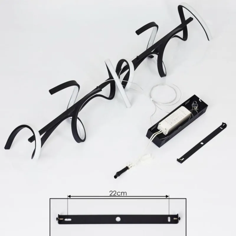 hofstein Suspension Bazuin LED Noir, 4 lumières