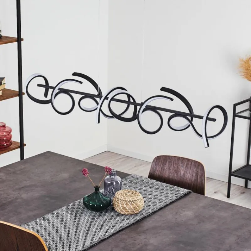 hofstein Suspension Bazuin LED Noir, 4 lumières