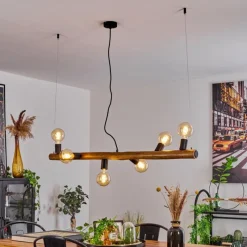 Style Boho-Chic-hofstein Suspension Beccar Écru, Noir, 6 lumières