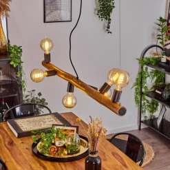 Style Boho-Chic-hofstein Suspension Beccar Écru, Noir, 6 lumières