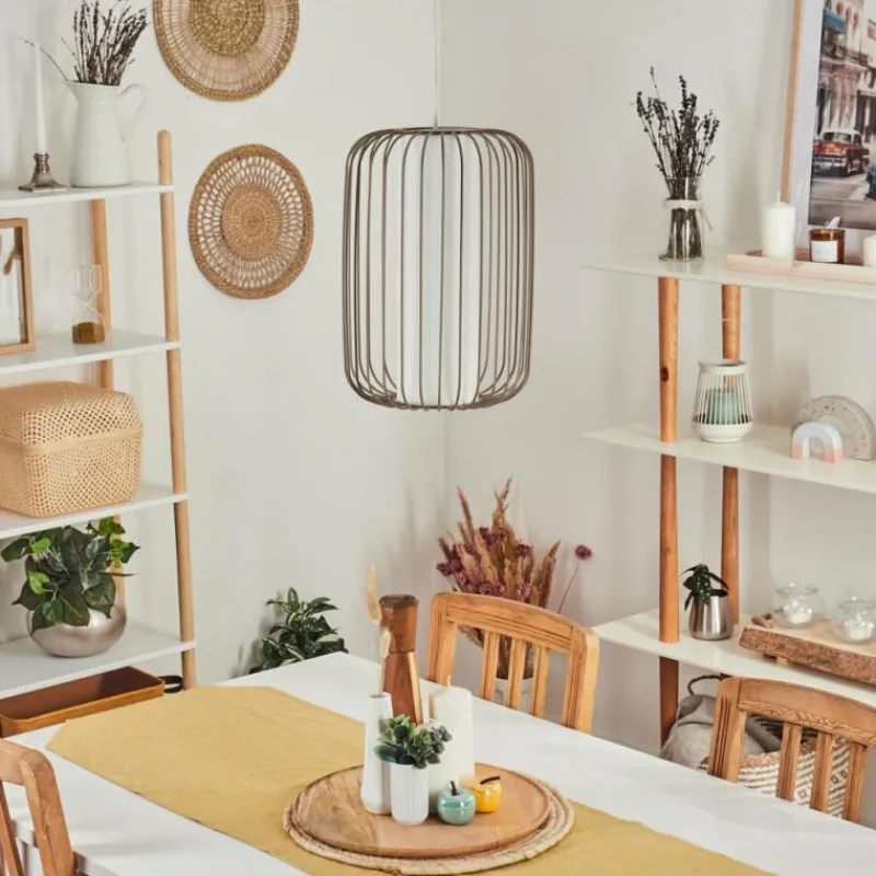 Lampes En Tissu-hofstein Suspension Begonte Taupe, 1 lumière