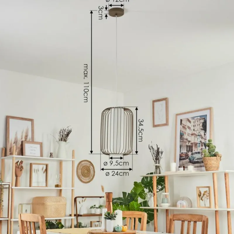 Lampes En Tissu-hofstein Suspension Begonte Taupe, 1 lumière