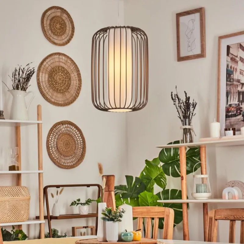 Lampes En Tissu-hofstein Suspension Begonte Taupe, 1 lumière