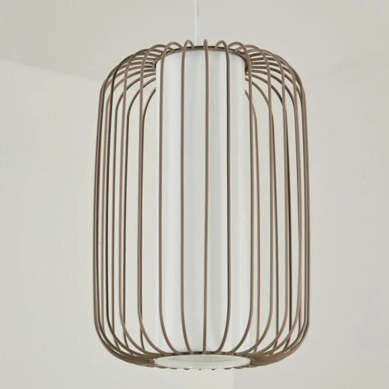 Lampes En Tissu-hofstein Suspension Begonte Taupe, 1 lumière