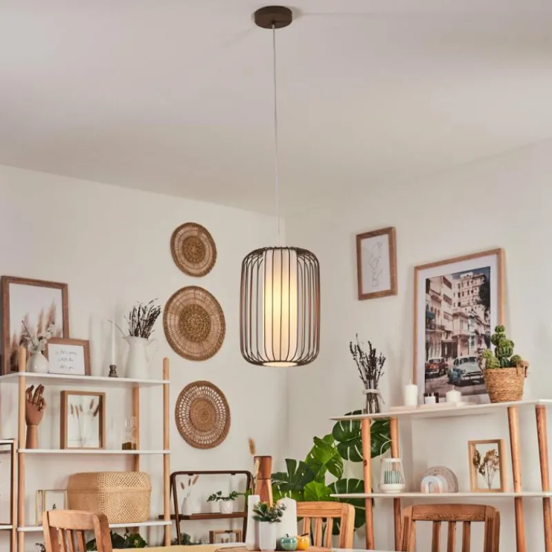 Lampes En Tissu-hofstein Suspension Begonte Taupe, 1 lumière
