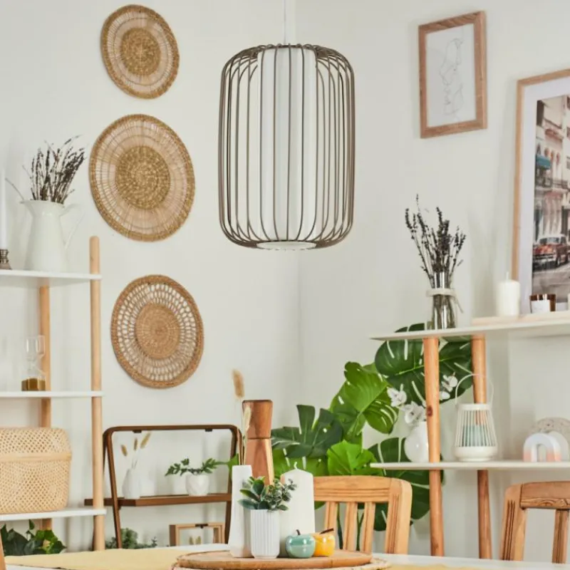 Lampes En Tissu-hofstein Suspension Begonte Taupe, 1 lumière