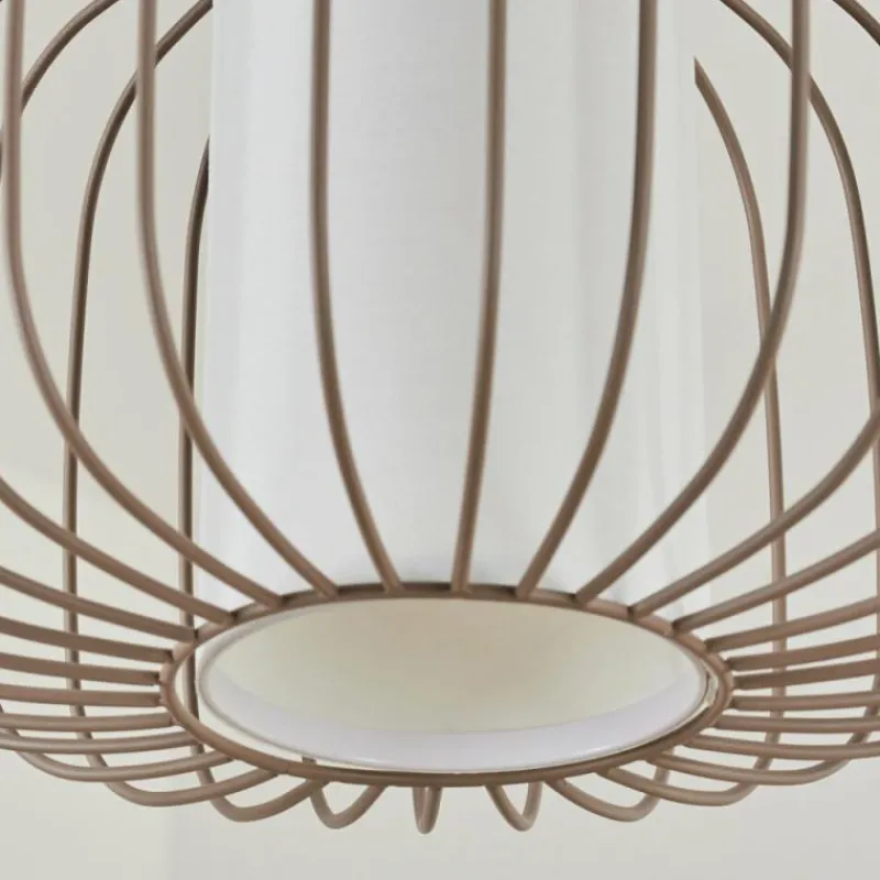 Lampes En Tissu-hofstein Suspension Begonte Taupe, 1 lumière