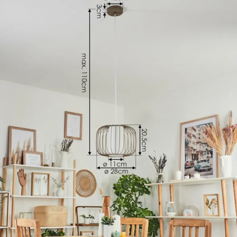 Lampes En Tissu-hofstein Suspension Begonte Taupe, 1 lumière