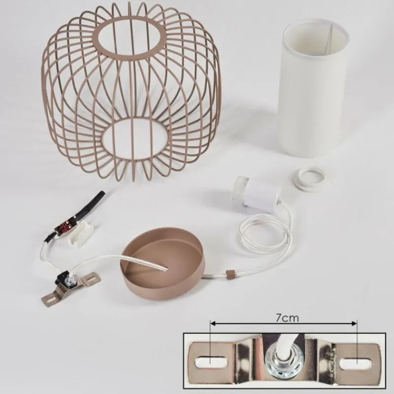 Lampes En Tissu-hofstein Suspension Begonte Taupe, 1 lumière