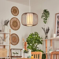 Lampes En Tissu-hofstein Suspension Begonte Taupe, 1 lumière