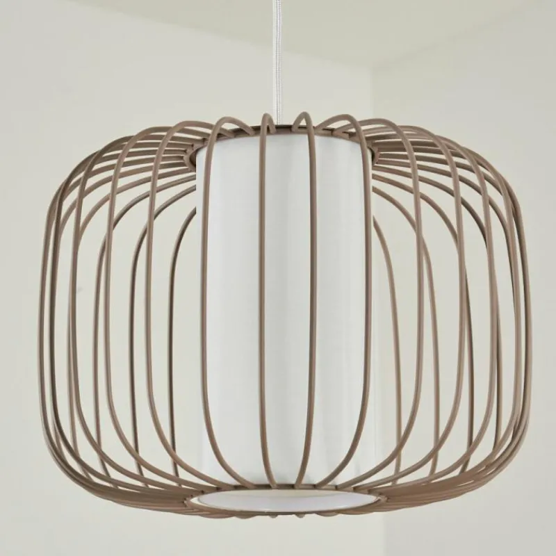 Lampes En Tissu-hofstein Suspension Begonte Taupe, 1 lumière
