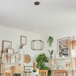 Lampes En Tissu-hofstein Suspension Begonte Taupe, 1 lumière