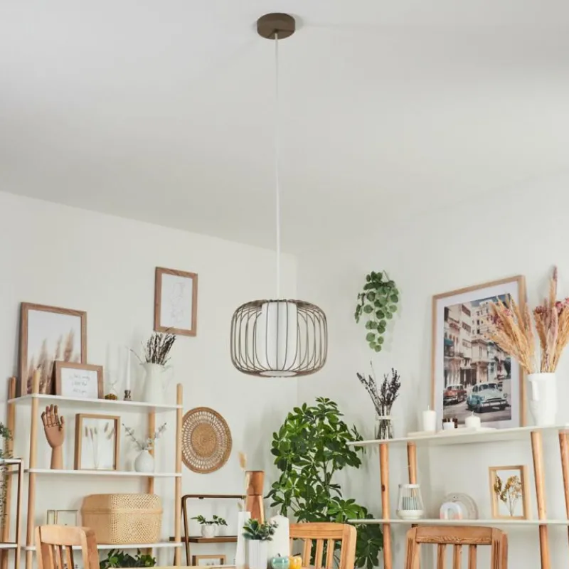 Lampes En Tissu-hofstein Suspension Begonte Taupe, 1 lumière