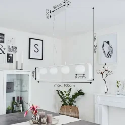 hofstein Suspension Beland Blanc, 4 lumières