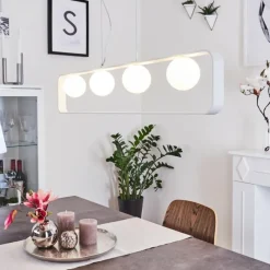 hofstein Suspension Beland Blanc, 4 lumières