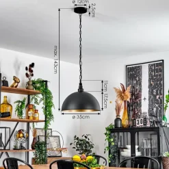 Lampes Dorées-hofstein Suspension Beles Noir, 1 lumière