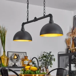 Lampes Dorées-hofstein Suspension Beles Noir, 2 lumières