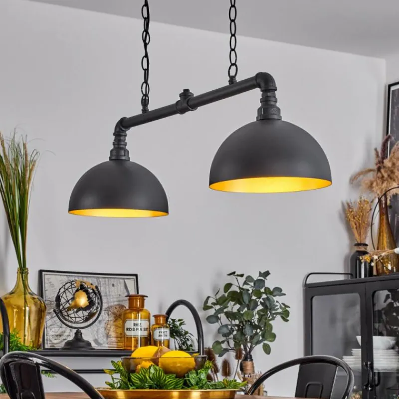 Lampes Dorées-hofstein Suspension Beles Noir, 2 lumières