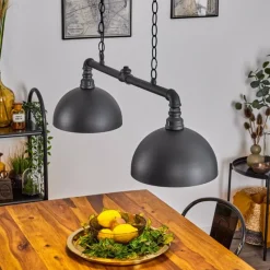 Lampes Dorées-hofstein Suspension Beles Noir, 2 lumières