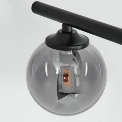 Suspension Verre Fumé-hofstein Suspension Belleoram LED Noir, 5 lumières