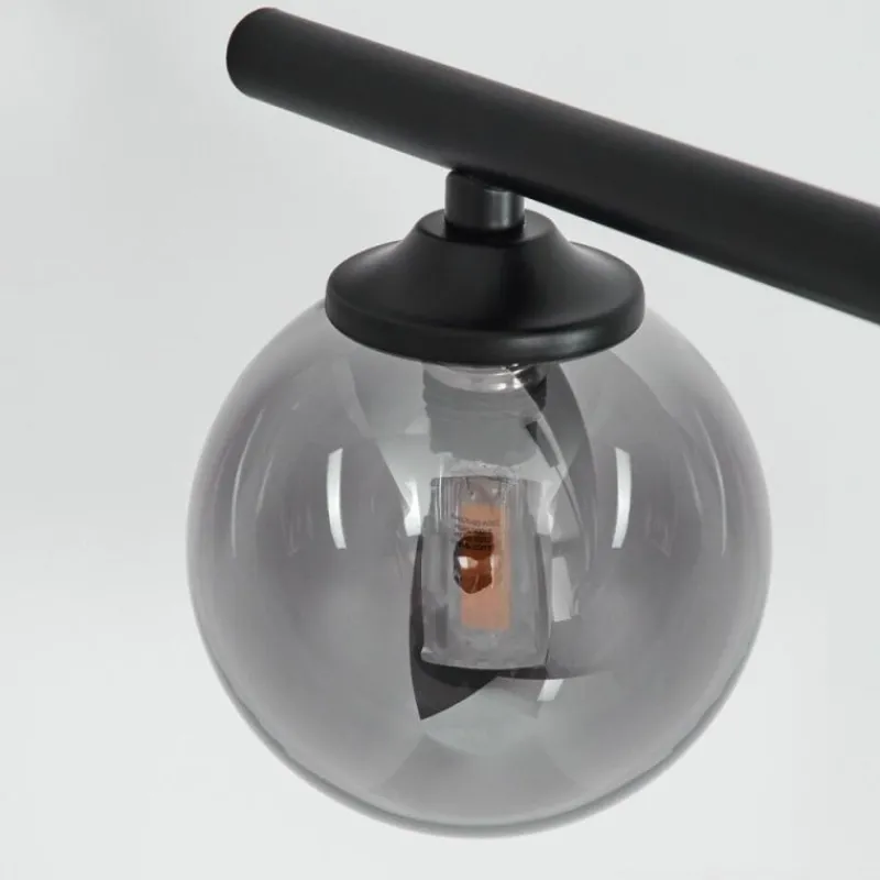 Suspension Verre Fumé-hofstein Suspension Belleoram LED Noir, 5 lumières