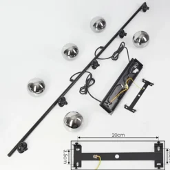 Suspension Verre Fumé-hofstein Suspension Belleoram LED Noir, 5 lumières