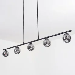 Suspension Verre Fumé-hofstein Suspension Belleoram LED Noir, 5 lumières