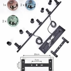 hofstein Suspension Belp Noir, 5 lumières